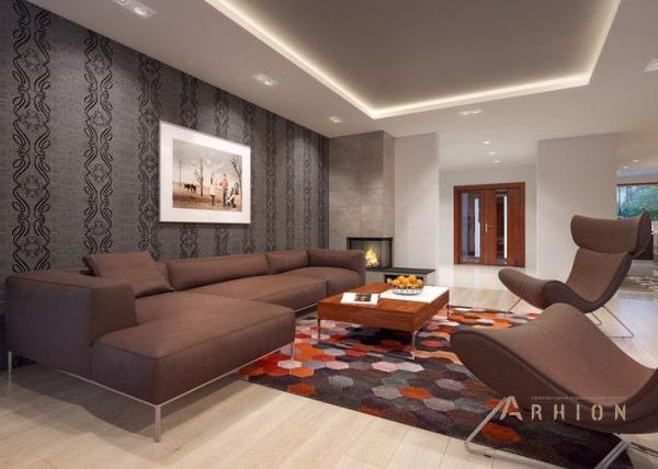 6. Проект одноэтажного дома в современном стиле с плоской кровлей , R-14-51, площадью - 223 кв c мансардой, терассой, гаражом